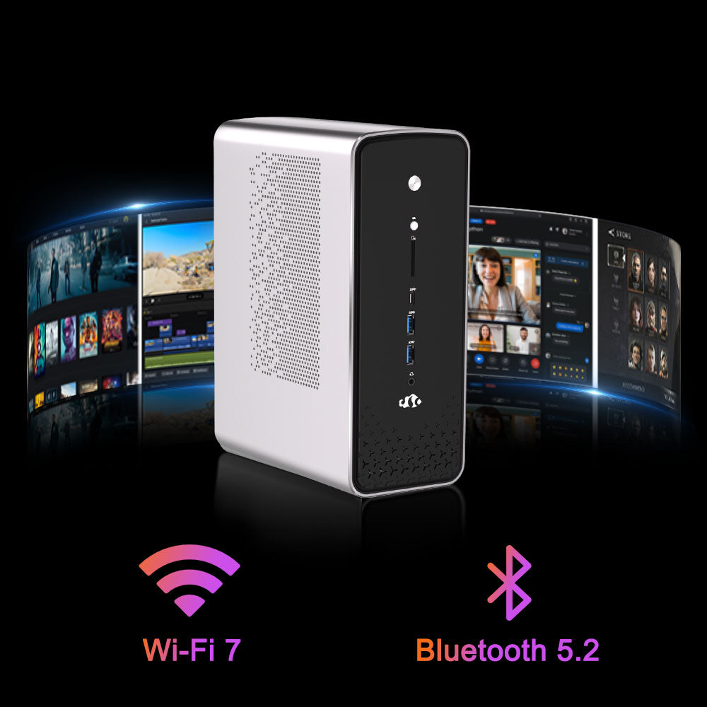 Nimo's Smallest Office & Gaming AI PC - AMD Ryzen™ AI Max+ 395 (up to 5.1 GHz) - 128GB LPDDR5 8000MHz (16GB*8) - 2TB/4TB SSD With 3 Performance Modes Up to 120W Nimo