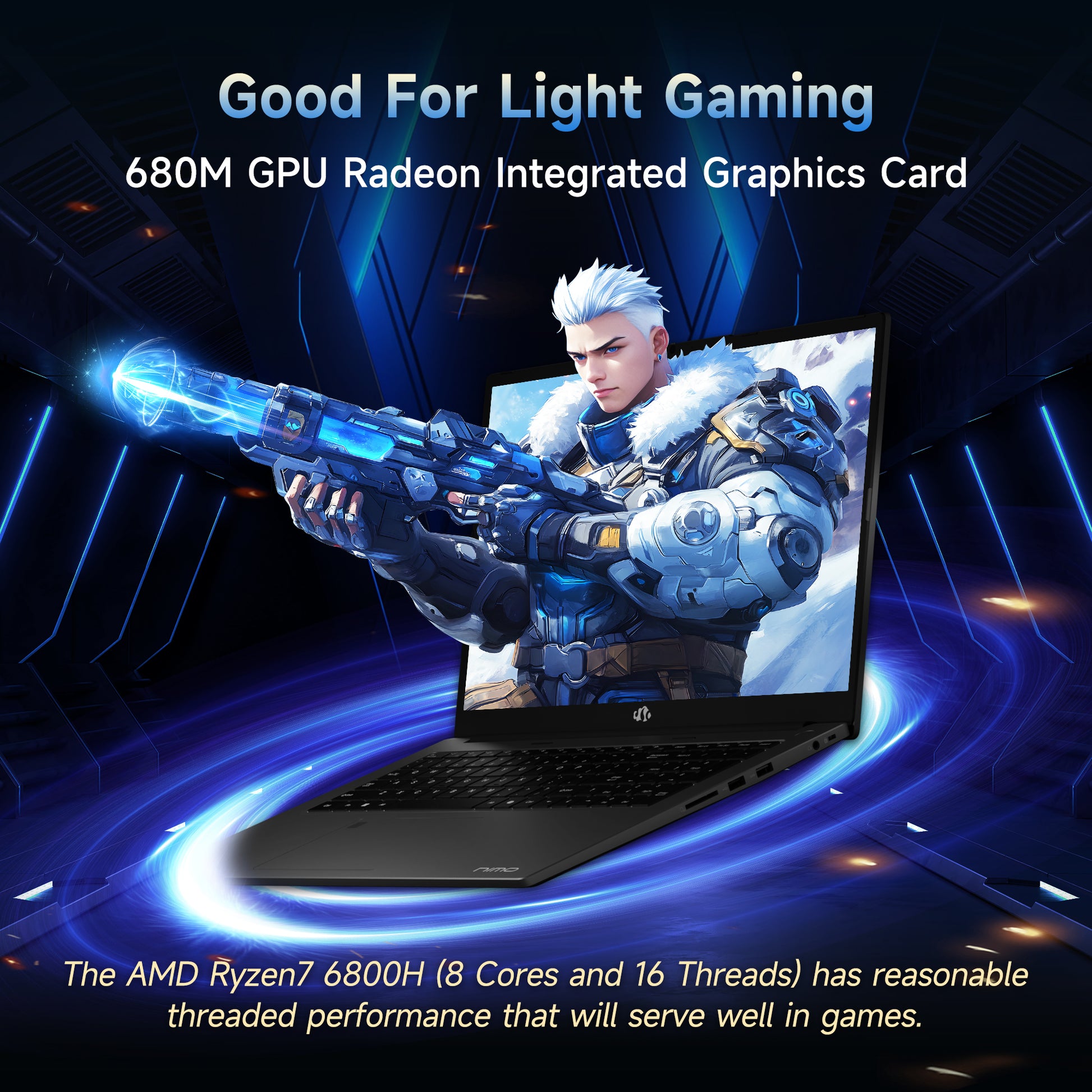 NIMO 17.3" IPS FHD-AI-Gaming-Laptop, 12 Cores AMD Ryzen AI 9 HX 395 (Up to 5.1GHz)-AMZ - Nimo