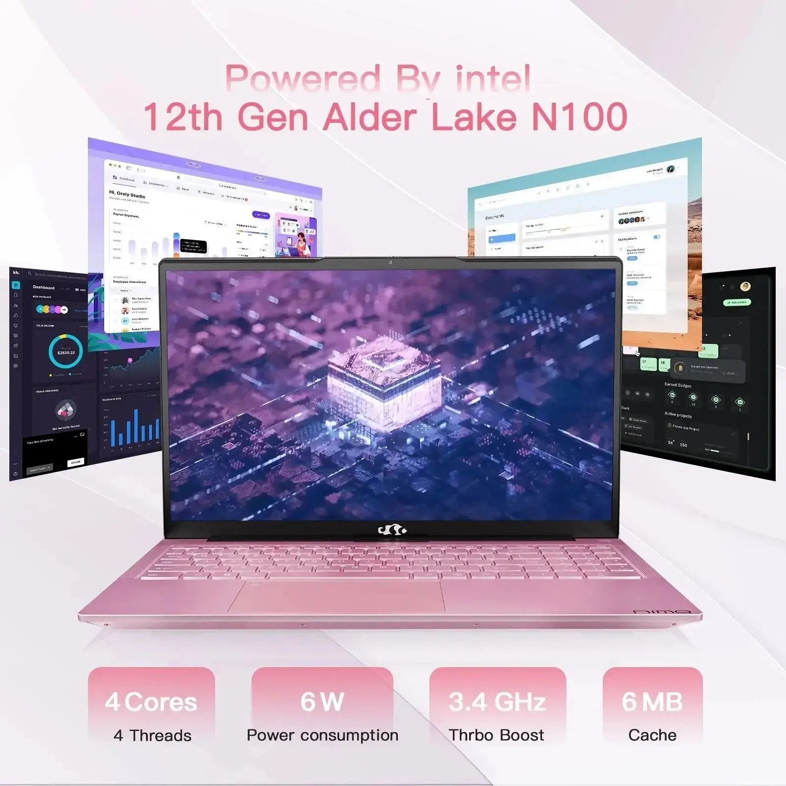 Nimo 15.6" N151 FHD laptop for Home and School -8GB-256GB-Rose Gold - Nimo