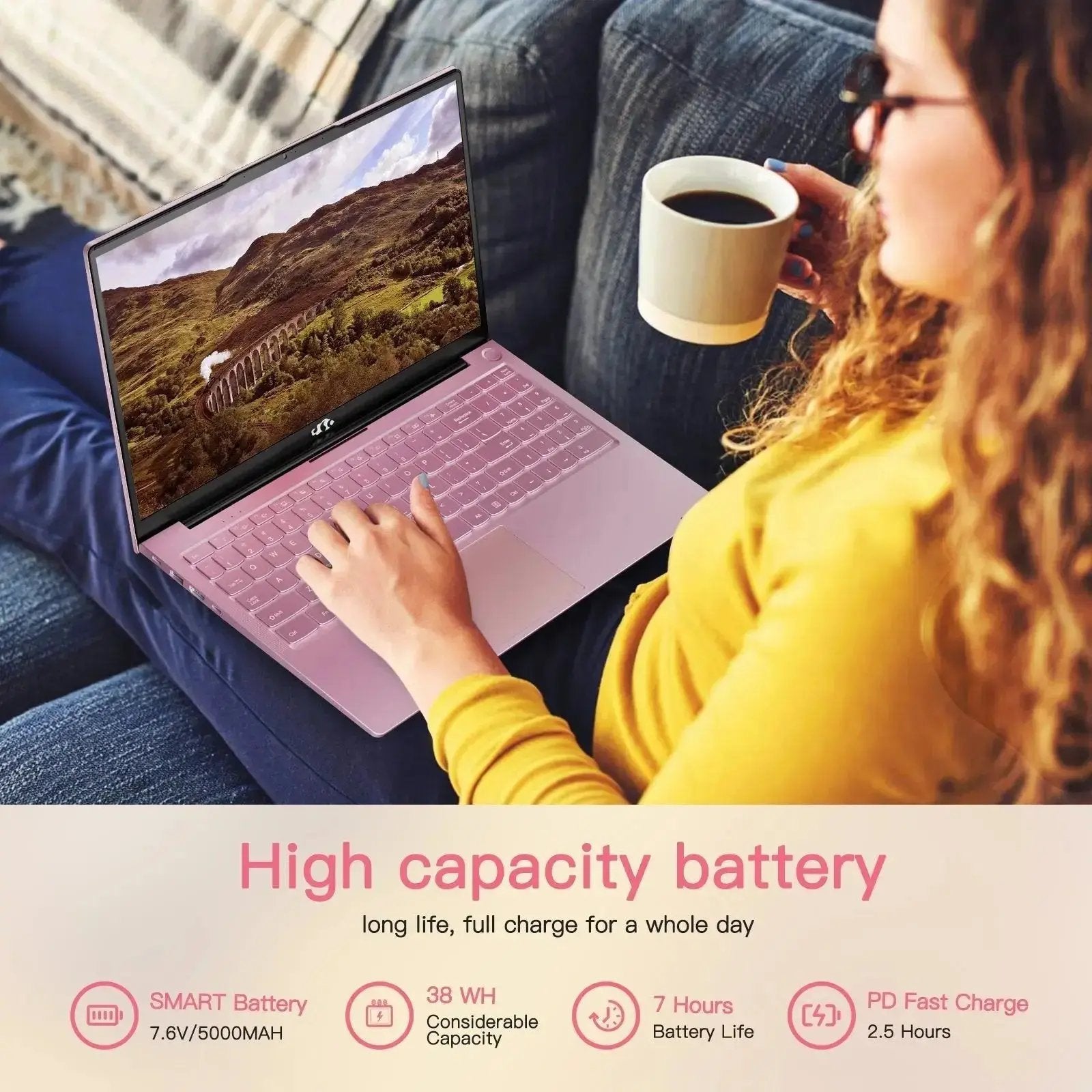 2025 Newest Laptop, 15.6-Inch FHD Display Laptop with Intel Quad Core-12th N100(Up to 3.4GHz), 16GB RAM 1TB ROM Business Laptop Computer, Fingerprint, Type C, Windows 11 Home, Blue - Nimo