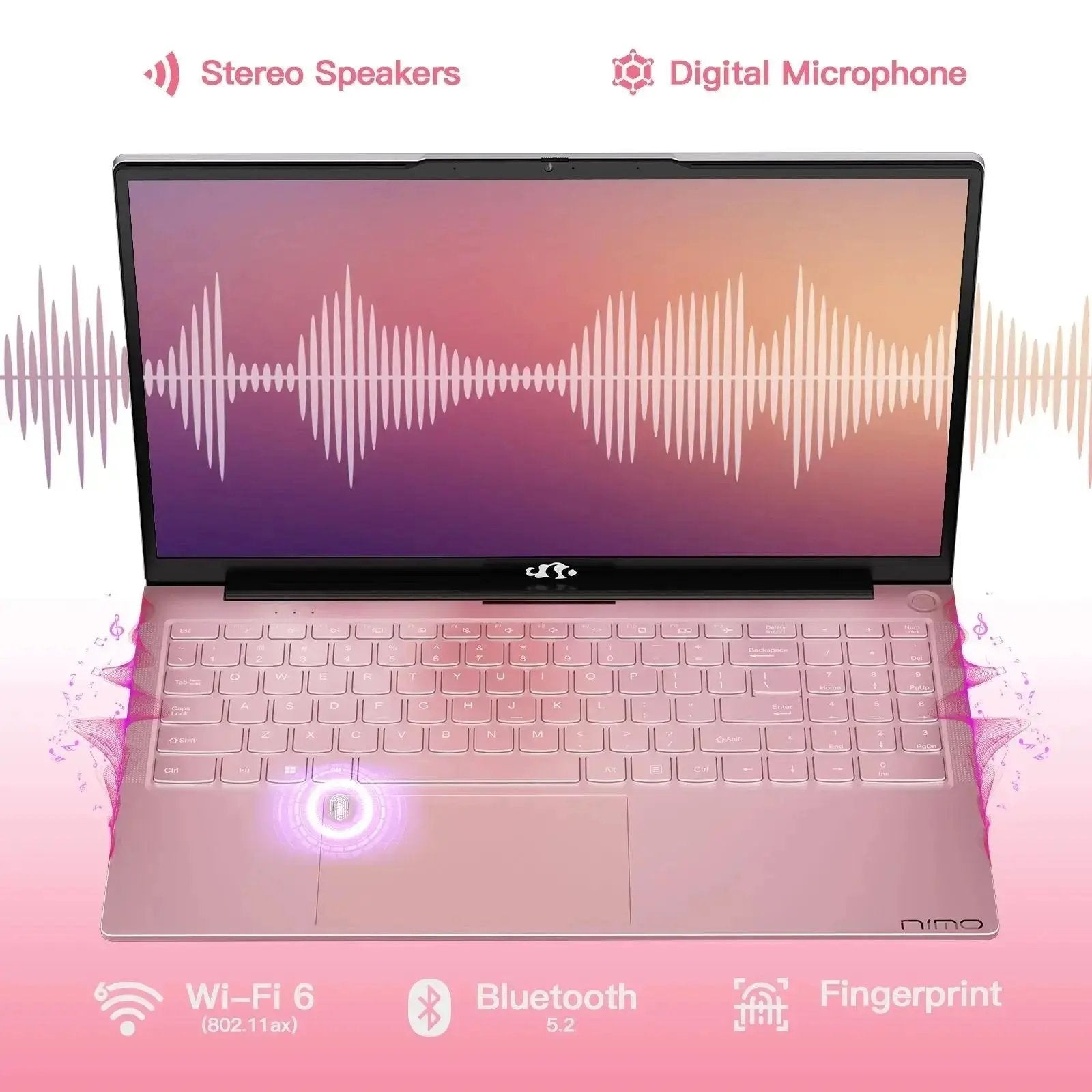 2025 Newest Laptop, 15.6-Inch FHD Display Laptop with Intel Quad Core-12th N100(Up to 3.4GHz), 16GB RAM 1TB ROM Business Laptop Computer, Fingerprint, Type C, Windows 11 Home, Blue - Nimo