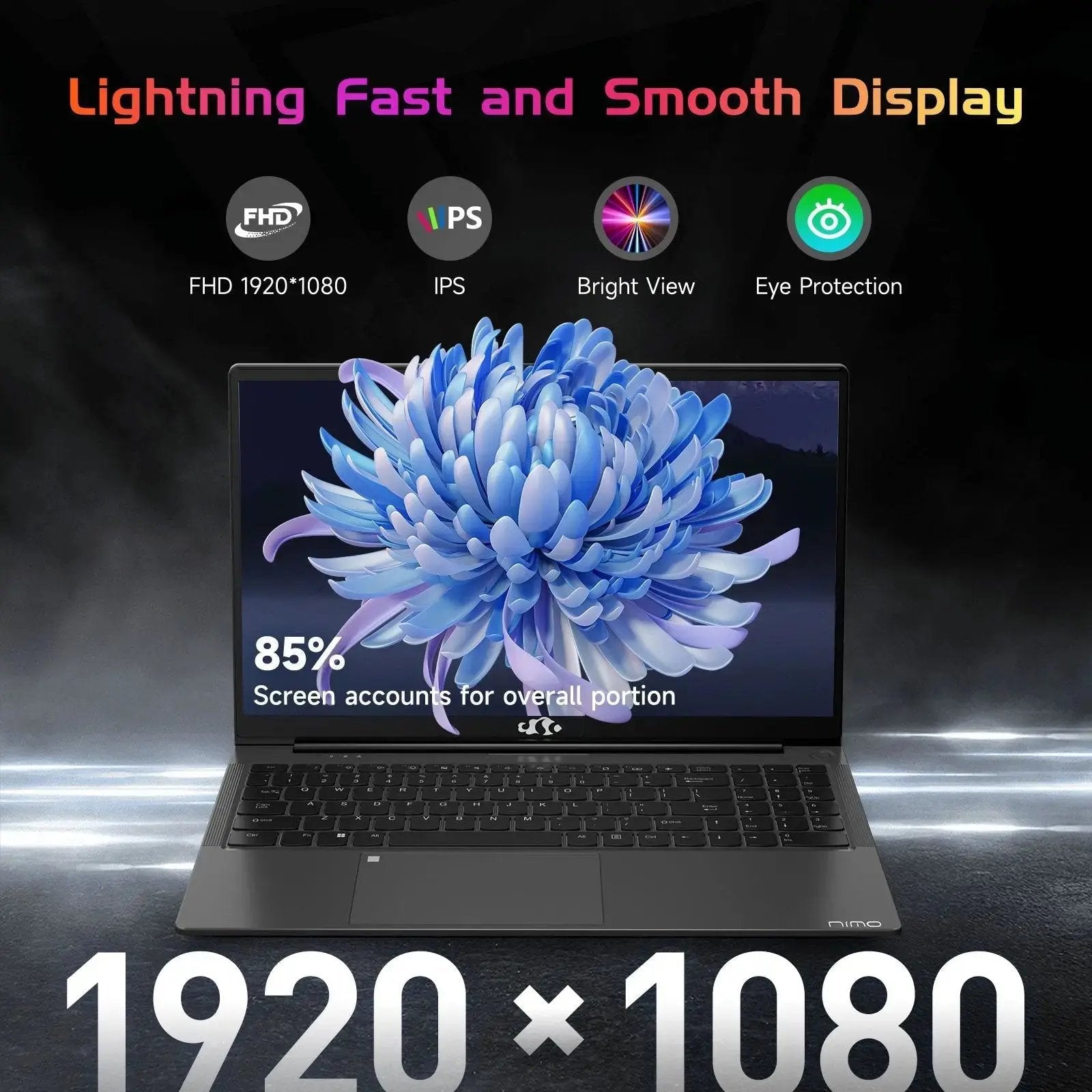 2025 Newest Laptop, 15.6-Inch FHD Display Laptop with Intel Quad Core-12th N100(Up to 3.4GHz), 16GB RAM 1TB ROM Business Laptop Computer, Fingerprint, Type C, Windows 11 Home, Blue - Nimo