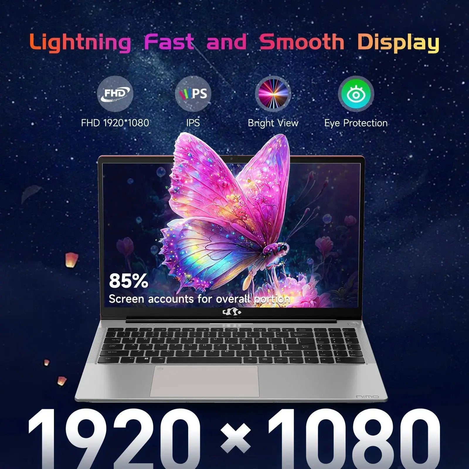 2025 Newest Laptop, 15.6-Inch FHD Display Laptop with Intel Quad Core-12th N100(Up to 3.4GHz), 16GB RAM 1TB ROM Business Laptop Computer, Fingerprint, Type C, Windows 11 Home, Blue - Nimo