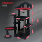 Black Gothic Cat Tower for Indoor Cats, Multi-Level Spooky Cat Tree with Scratching Posts, Perches, Hammock & Cave, Halloween Decor