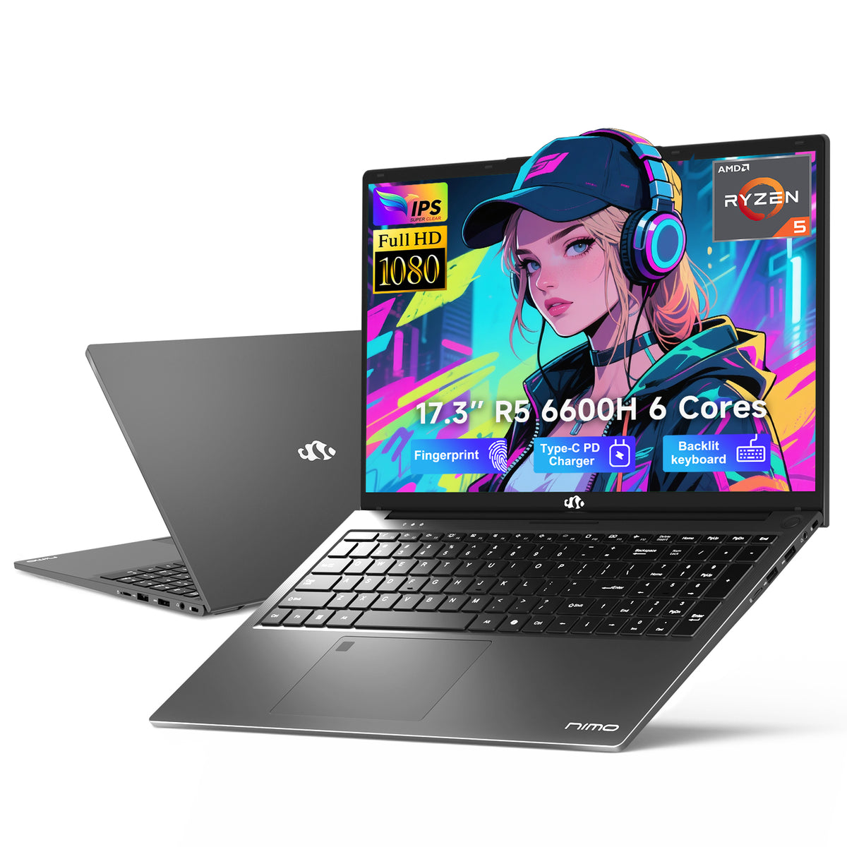 Nimo 17.3 N173 FHD R5 6600H Laptop Nimo