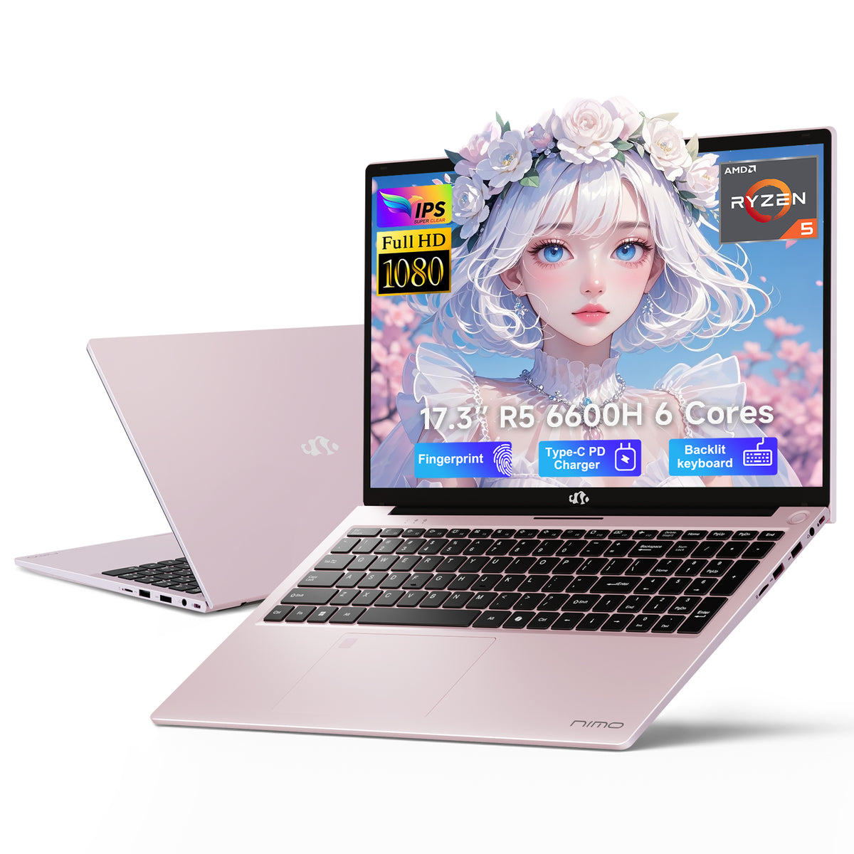 N173m Nimo 17.3 N173 FHD R5 6600H Laptop