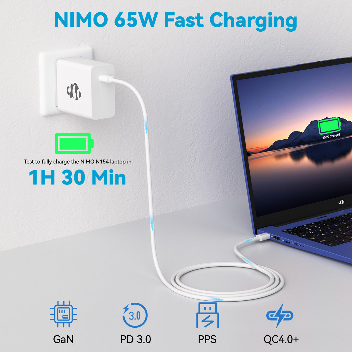 NIMO USB-C 65W/100W PD Laptop Charger - Nimo
