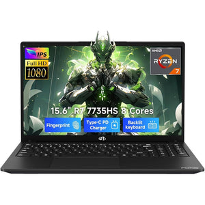 NIMO 2026 15.6" Laptop, AMD R7 7735HS Up to 4.75GHz, Beat i7-12650H) 16GB DDR5 RAM 512GB SSD Gaming Laptop with Radeon 680M GPU,FHD Display, 180° View, Backlit KB, Type C-WAL - Nimo