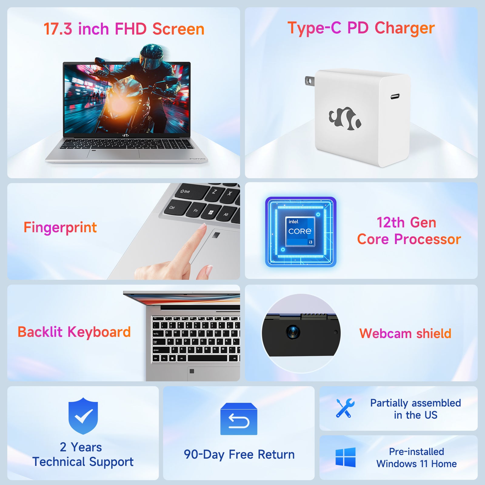 Nimo 17.3 FHD N171 I3-1215U Laptop for Student and Business-AMZ - Nimo