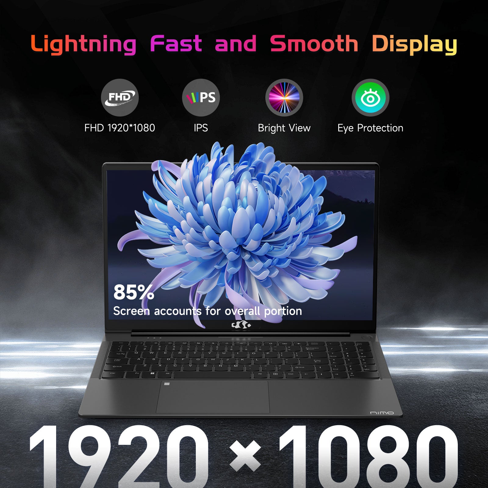 2025 Newest Laptop, 15.6-Inch FHD Display Laptop with Intel Quad Core-12th N100(Up to 3.4GHz), 16GB RAM 1TB ROM Business Laptop Computer, Fingerprint, Type C, Windows 11 Home, Blue - Nimo