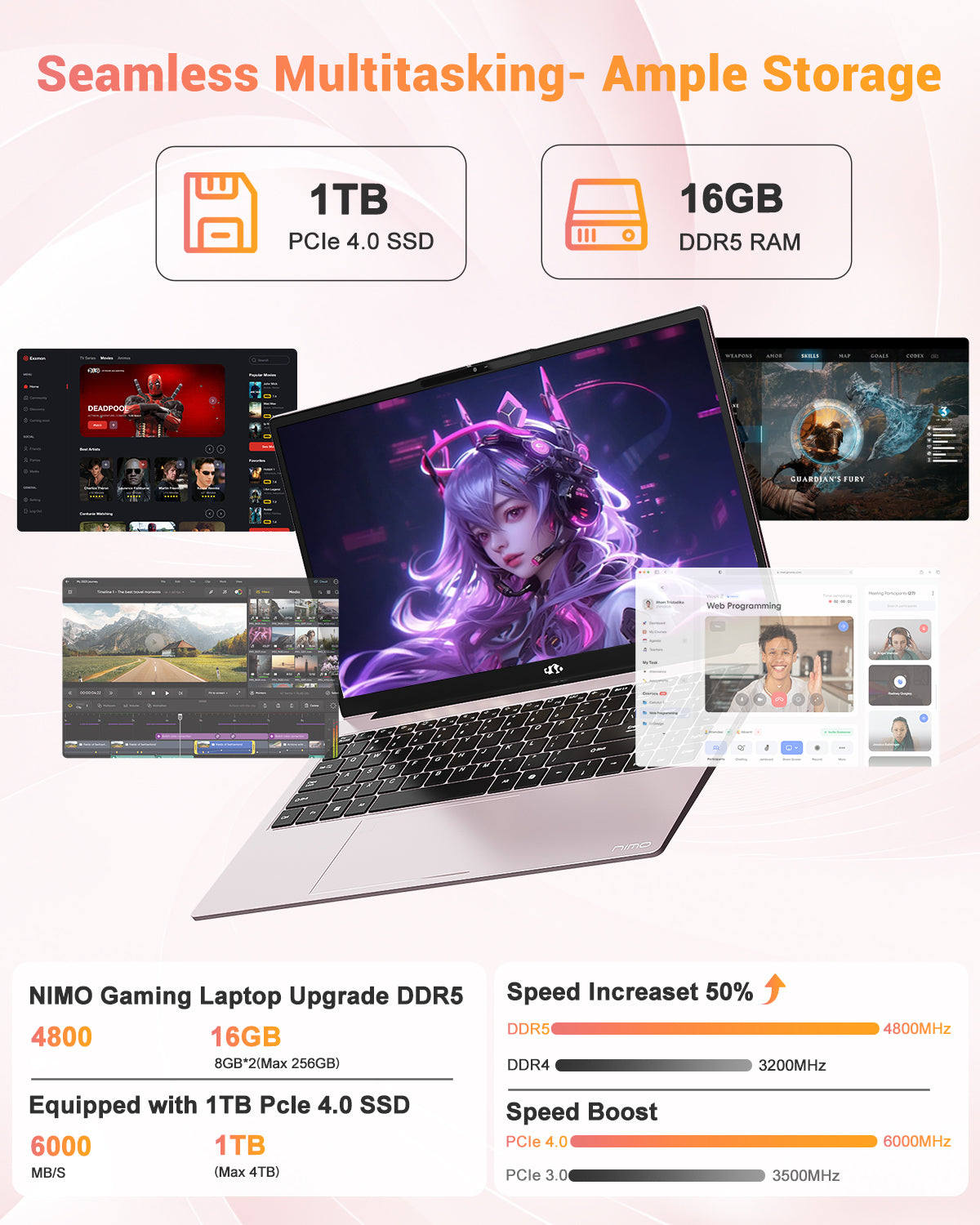 Nimo 15.6" N158 Ryzen 7 8745HS FHD Laptop Nimo