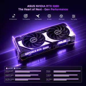 NIMO AI Gaming Tower PC - GeForce RTX 5060 8GB GDDR7 - Intel Core i5-14400F - 16GB DDR5 Memory - 1TB NVMe SSD