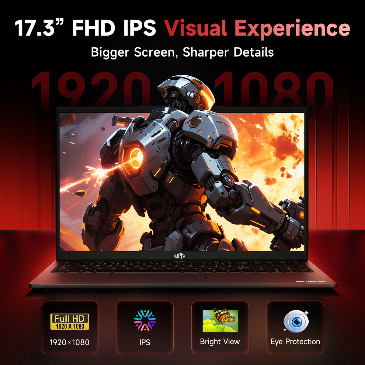 Nimo 17.3 N173 FHD R5 6600H Laptop Nimo