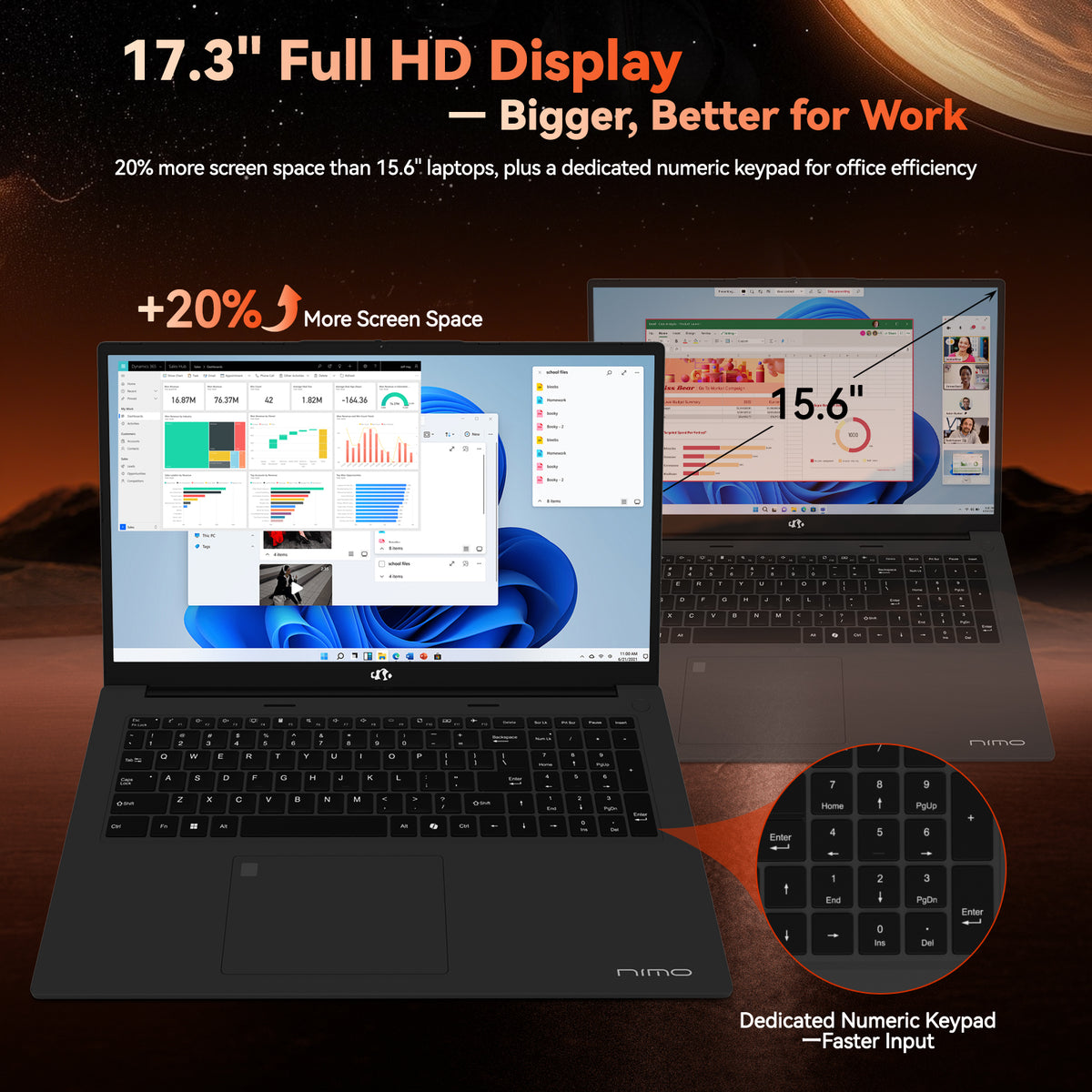 Nimo 17.3" N179 Ryzen 7 7735HS FHD Laptop Nimo