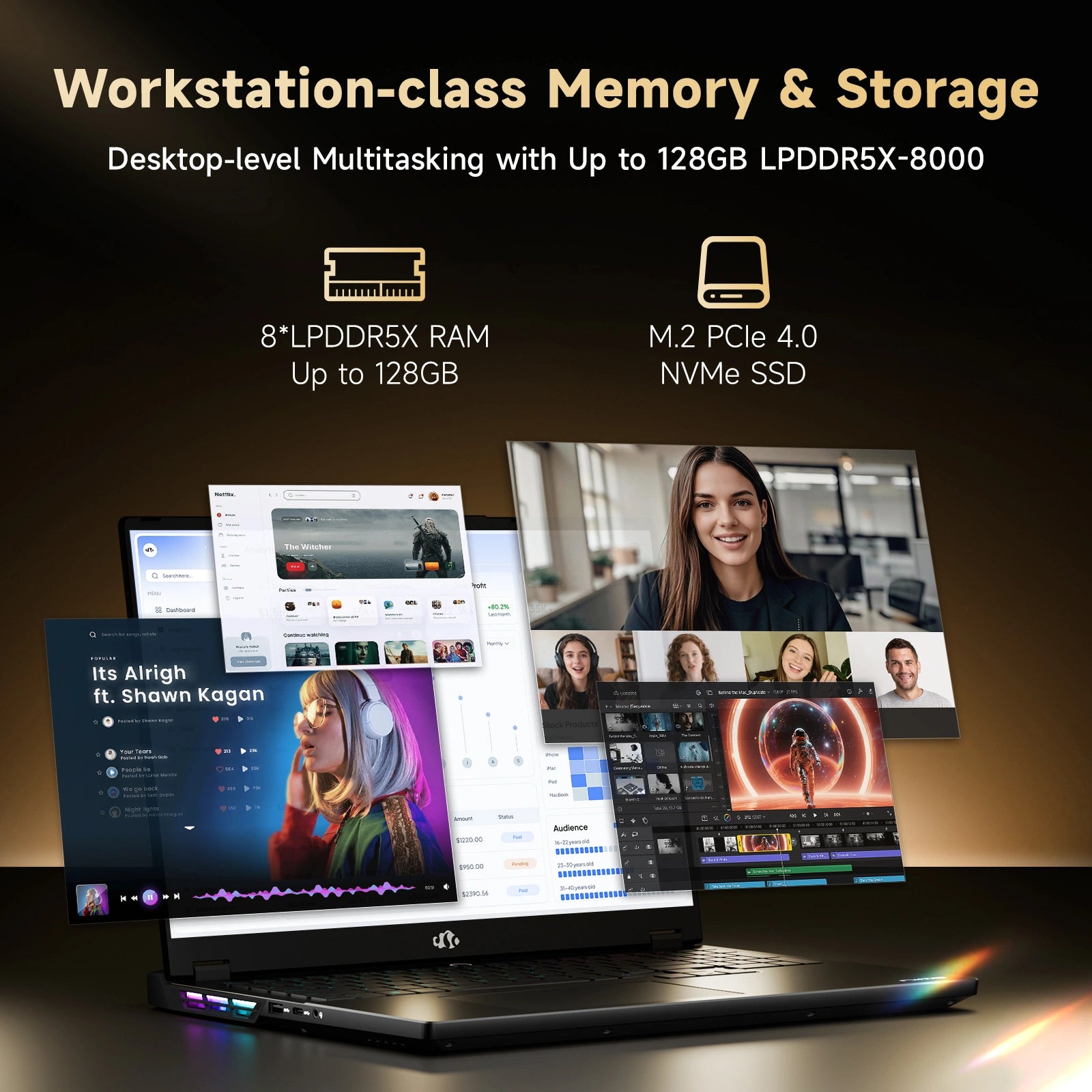 Nimo AI Laptop - AMD Ryzen AI Max+ 395 - 128GB LPDDR5X Memory - 1/2/4/8TB SSD - Nimo