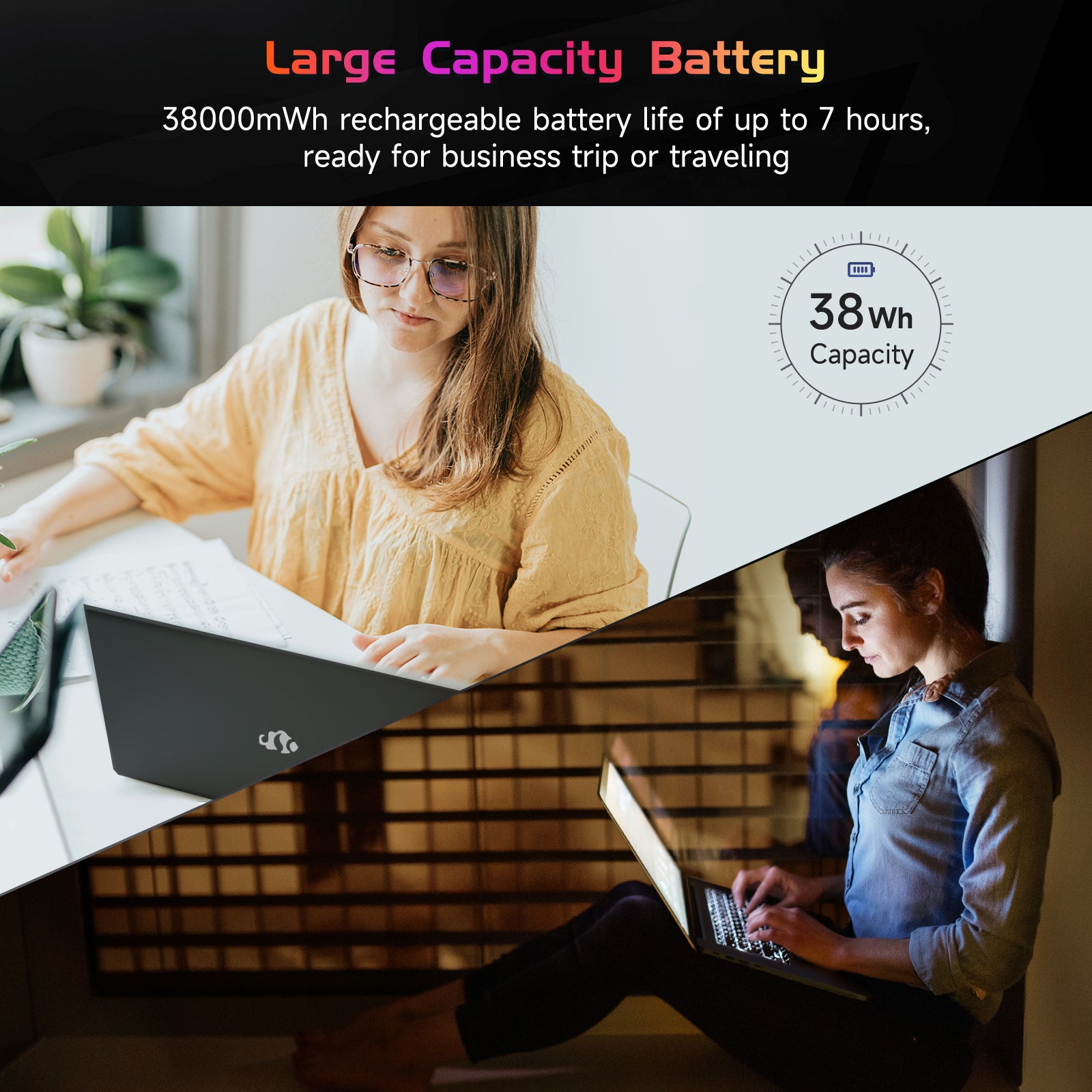 2025 Newest Laptop, 15.6-Inch FHD Display Laptop with Intel Quad Core-12th N100(Up to 3.4GHz), 16GB RAM 1TB ROM Business Laptop Computer, Fingerprint, Type C, Windows 11 Home, Blue - Nimo