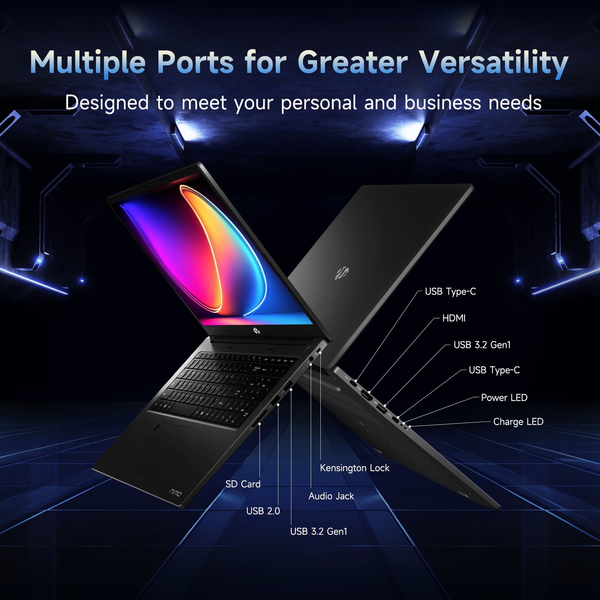 NIMO 17.3" IPS FHD-AI-Gaming-Laptop, 12 Cores AMD Ryzen AI 9 HX 395 (Up to 5.1GHz)-AMZ - Nimo
