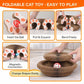 TG-Kyywee Foldable Accordion Cat Scratcher Board with Ball, Magic Organ Cat Scratching Pad for Interactive Play, Calming Cat Toy for Indoor Cats