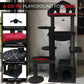 Black Gothic Cat Tower for Indoor Cats, Multi-Level Spooky Cat Tree with Scratching Posts, Perches, Hammock & Cave, Halloween Decor