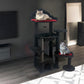 Black Gothic Cat Tower for Indoor Cats, Multi-Level Spooky Cat Tree with Scratching Posts, Perches, Hammock & Cave, Halloween Decor