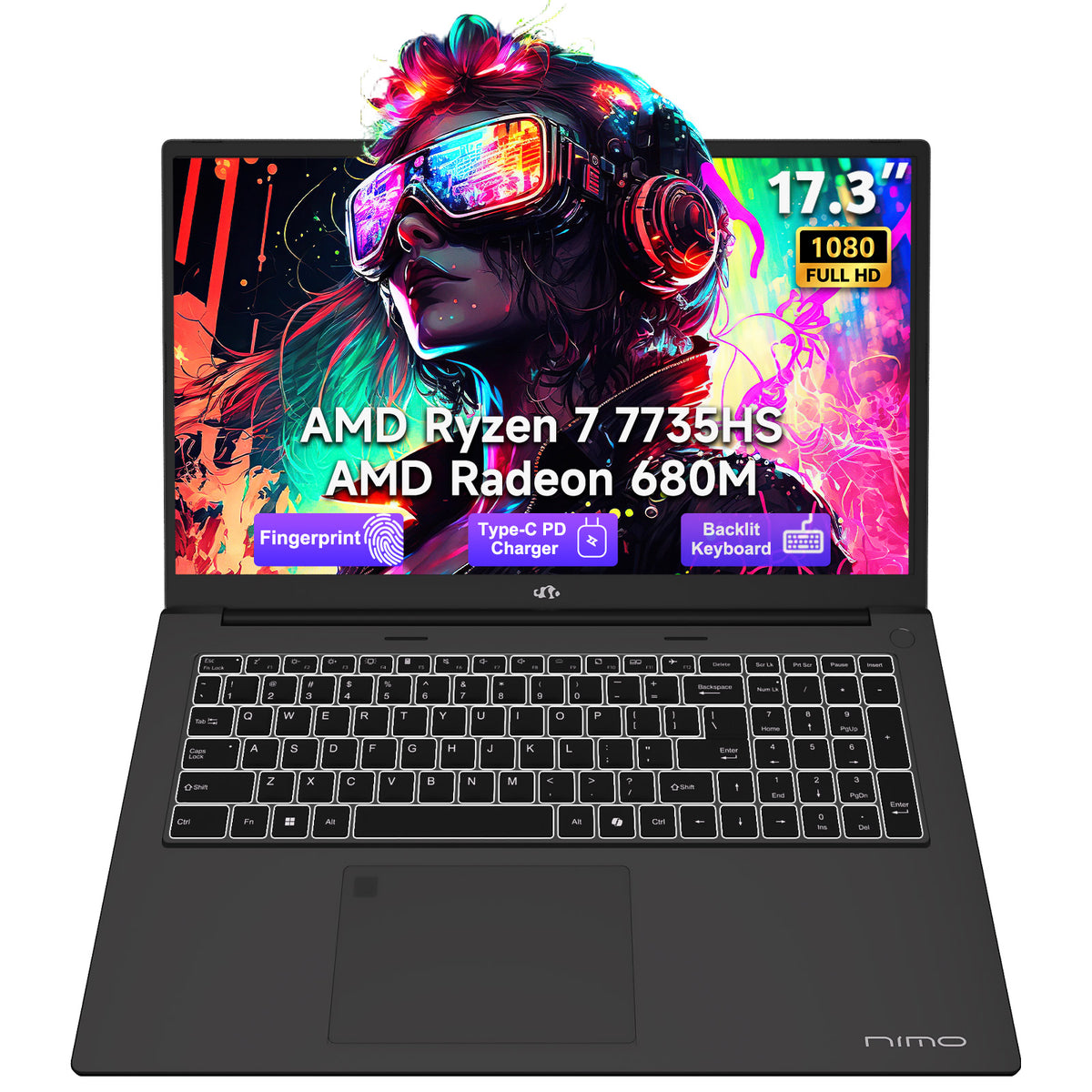 Nimo 17.3" N179 Ryzen 7 7735HS FHD Laptop Nimo