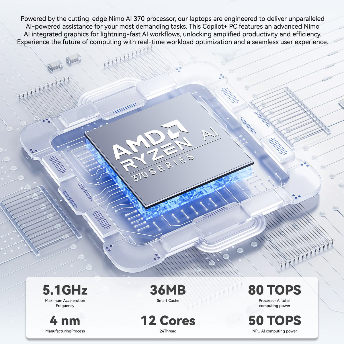 Nimo 17.3" AMD Ryzen AI 9 HX 370 Laptop with 144HZ Refresh Rate Nimo