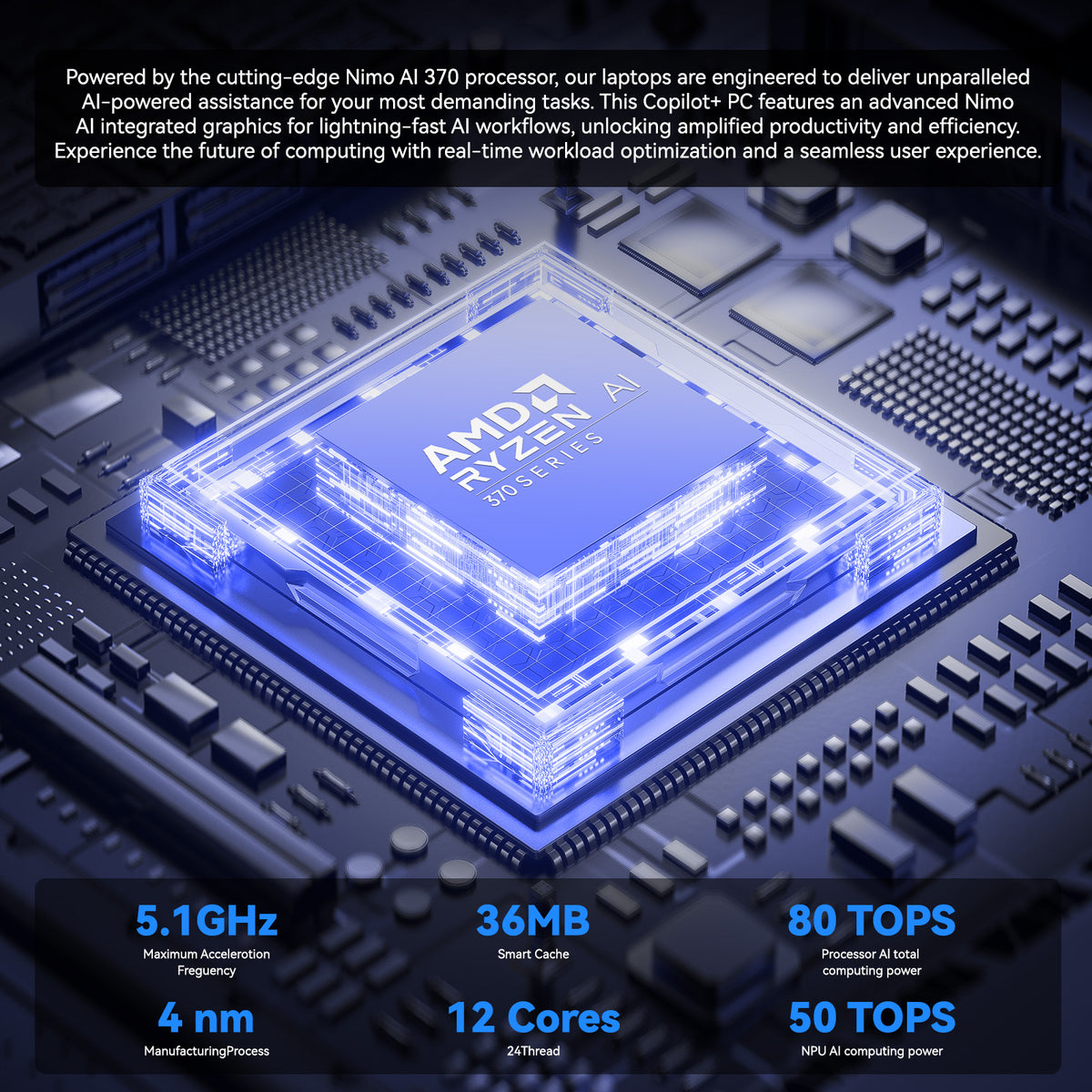 Nimo 17.3" AMD Ryzen AI 9 HX 370 Laptop with 144HZ Refresh Rate Nimo