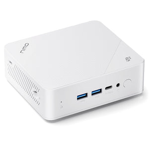Nimo white Minipc DNB20 in Macaron design with Intel N100 processor, compact and stylish mini PC ideal for home, office, and light computing tasks.