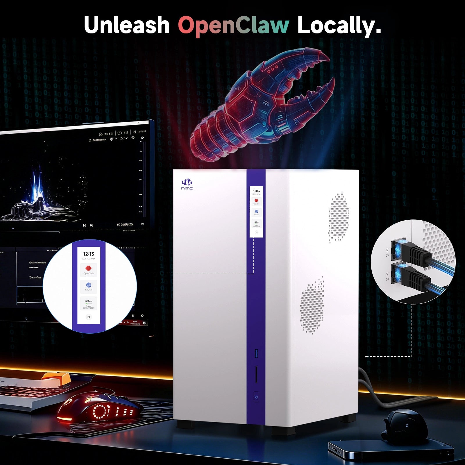 Pre-Sale Nimo Ultimate AI NAS Local AI Agent -Barebone - Nimo