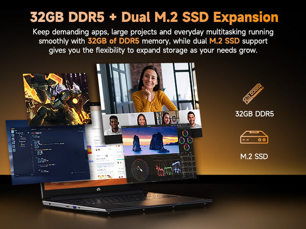 32GB DDR5 memory and dual M.2 SSD expansion