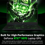 GeForce RTX 5070 Laptop GPU with 8GB GDDR7 and up to 105W graphics power
