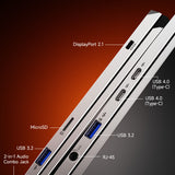 Dual USB4 Type-C ports, USB-A, RJ45, MicroSD and audio connectivity