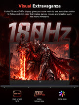 16-inch QHD+ 2560 x 1600 180Hz display with 100% sRGB