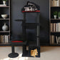 Black Gothic Cat Tower for Indoor Cats, Multi-Level Spooky Cat Tree with Scratching Posts, Perches, Hammock & Cave, Halloween Decor