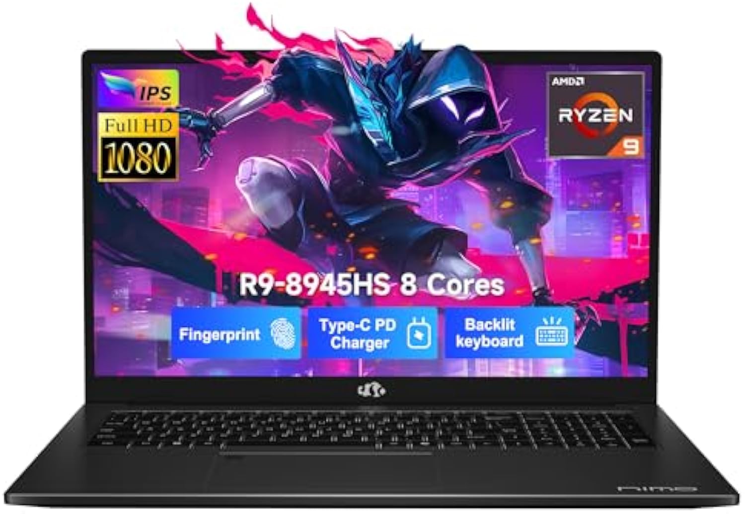 Nimo 17.3'' FHD IPS Gaming-Laptop, AMD Ryzen 9 8945HS, PD 100W, Type_C 4.0, Backlit KB, Fingerprint Unlock, FHD Display, Wi-Fi 6, for Gaming, Student, Office, Business - AMZ - Nimo