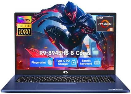 Nimo 17.3'' FHD IPS Gaming-Laptop, AMD Ryzen 9 8945HS, PD 100W, Type_C 4.0, Backlit KB, Fingerprint Unlock, FHD Display, Wi-Fi 6, for Gaming, Student, Office, Business - AMZ - Nimo