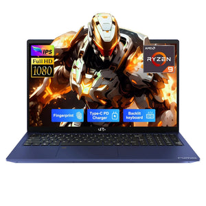 NIMO N172 17.3” refurbished blue laptop featuring AMD R9-6950H processor, FHD display, and upgradeable RAM & SSD – perfect for gaming, streaming, and professional use.