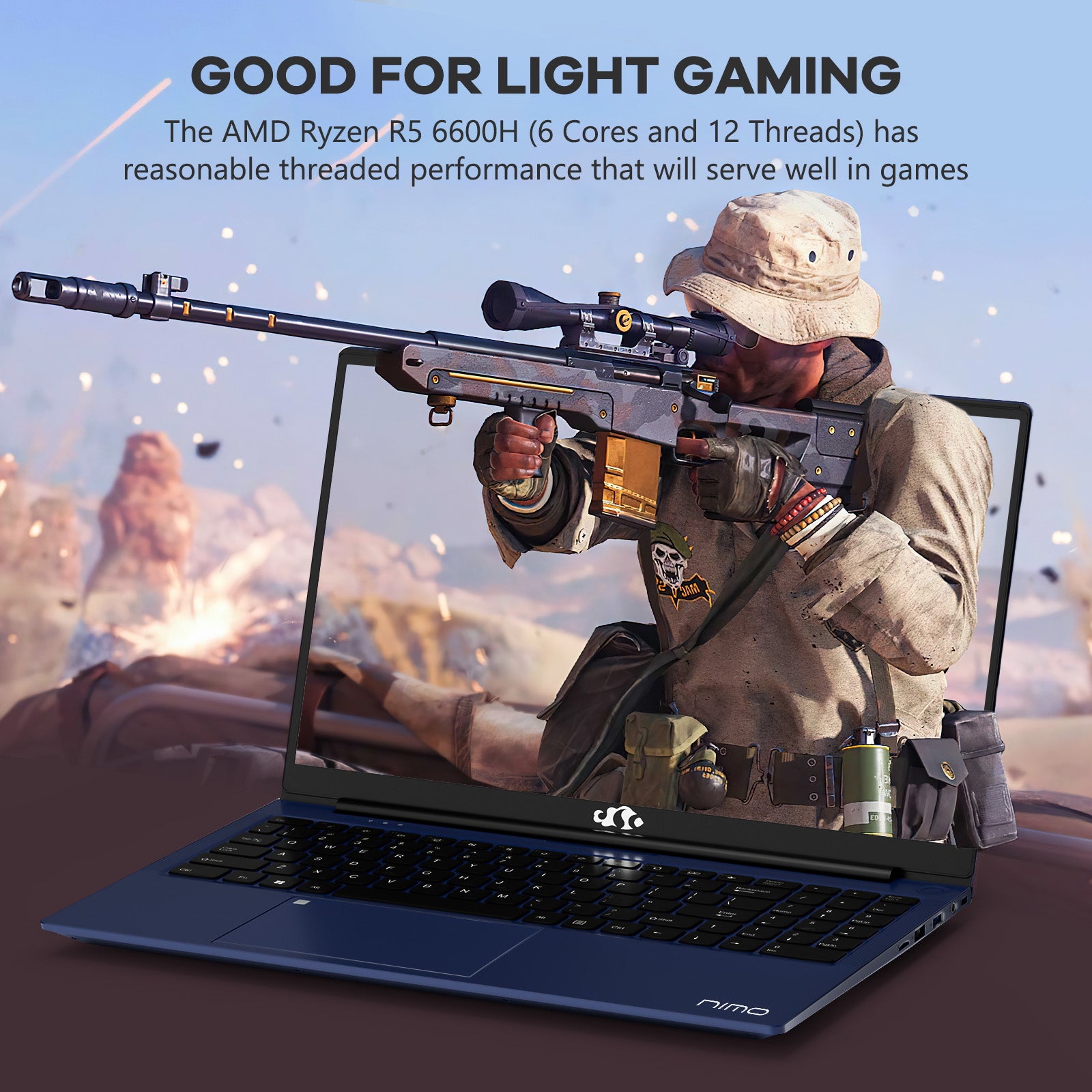 Nimo 15.6 N153 FHD R5 6600H Laptop-AMZ-256 - Nimo