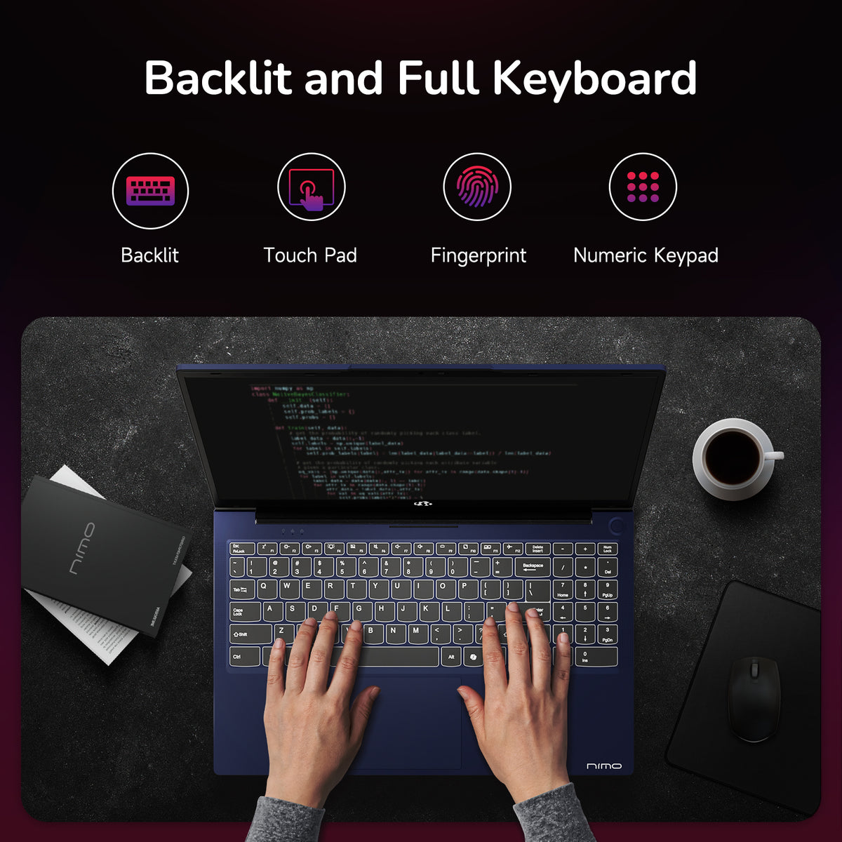 Nimo 17.3" N174 R7 6800H FHD Business Gaming Laptop Windows 11-AMZ - Nimo