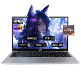 NIMO N153 15.6” silver laptop with FHD display, AMD R5-6600H, and customizable RAM & SSD – perfect for gaming, streaming, and content creation.