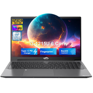 NIMO N154 15.6” gray refurbished laptop with FHD display, Intel i3-1215U processor, and upgradeable RAM & SSD – ideal for students, professionals, and remote work.