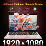 2025 Newest Laptop, 15.6-Inch FHD Display Laptop with Intel Quad Core-12th N100(Up to 3.4GHz), 16GB RAM 1TB ROM Business Laptop Computer, Fingerprint, Type C, Windows 11 Home, Blue - Nimo
