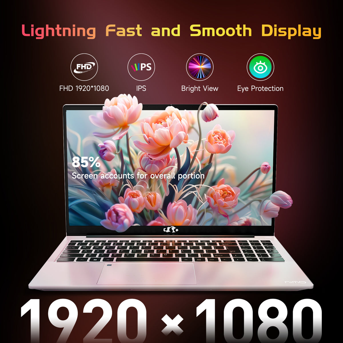 2025 Newest Laptop, 15.6-Inch FHD Display Laptop with Intel Quad Core-12th N100(Up to 3.4GHz), 16GB RAM 1TB ROM Business Laptop Computer, Fingerprint, Type C, Windows 11 Home, Blue - Nimo