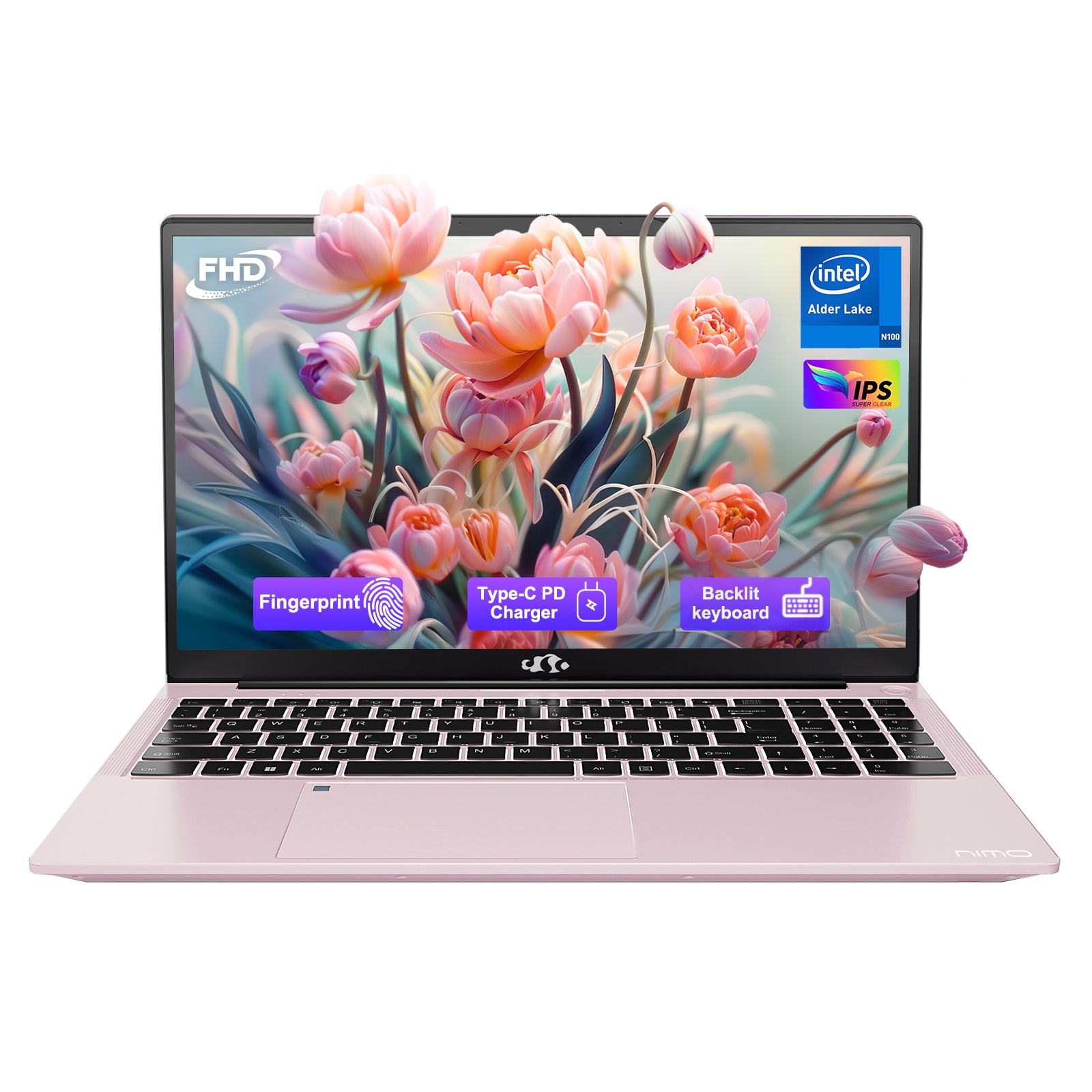 2025 Newest Laptop, 15.6-Inch FHD Display Laptop with Intel Quad Core-12th N100(Up to 3.4GHz), 16GB RAM 1TB ROM Business Laptop Computer, Fingerprint, Type C, Windows 11 Home - Nimo