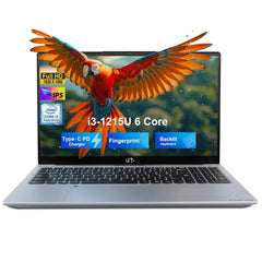 NIMO N154 15.6” silver refurbished laptop with FHD display, Intel i3-1215U, and upgradeable RAM & SSD – ideal for gaming, streaming, and content creation.
