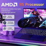 FHD Business Laptop, AMD Ryzen 5(Beat i3-1215U, 4 Cores Up to 3.7GHz), Backlit Keyboard, Fingerprint Login, Wi-Fi 5, Windows 11, Webcam, 65W Type-C-AMZ - Nimo