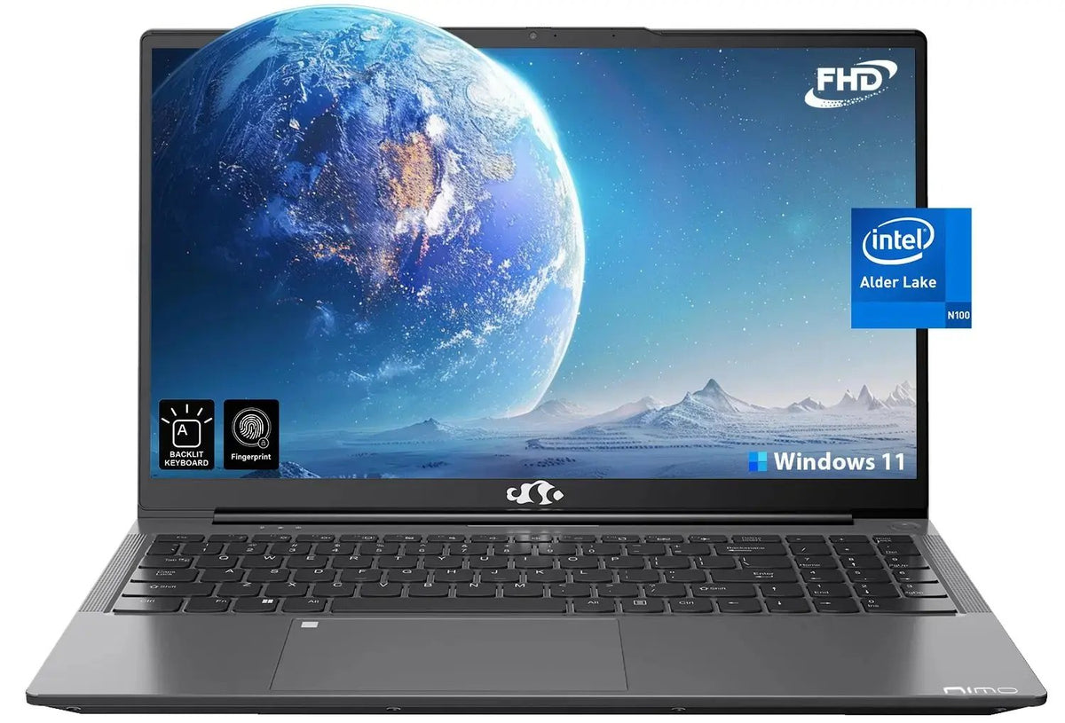 NIMO N151 15.6” gray laptop with FHD display, Intel processor, SSD storage, and lightweight design – ideal for students, home, and office use.