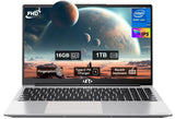 2025 Newest Laptop, 15.6-Inch FHD Display Laptop with Intel Quad Core-12th N100(Up to 3.4GHz), 16GB RAM 1TB ROM Business Laptop Computer, Fingerprint, Type C, Windows 11 Home, Blue - Nimo