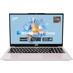 NIMO N152 15.6” rose gold refurbished laptop with FHD display, AMD R5-3500U processor, fast charging, fingerprint sensor, and customizable RAM & SSD – lightweight and perfect for students and professionals.