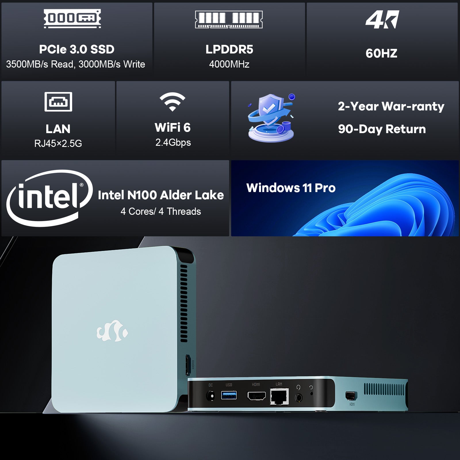 Nimo Minipc DNB1 (In Metal) Intel N100 Processor for Home and School-AMZ - Nimo